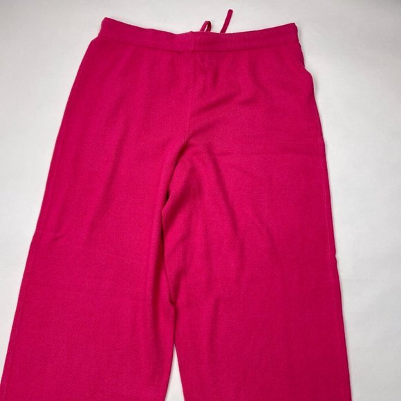 Bloomingdales Silk Cashmere Knit Pant Women L NWOT Elastic Waist Drawstring Pink - Picture 4 of 12